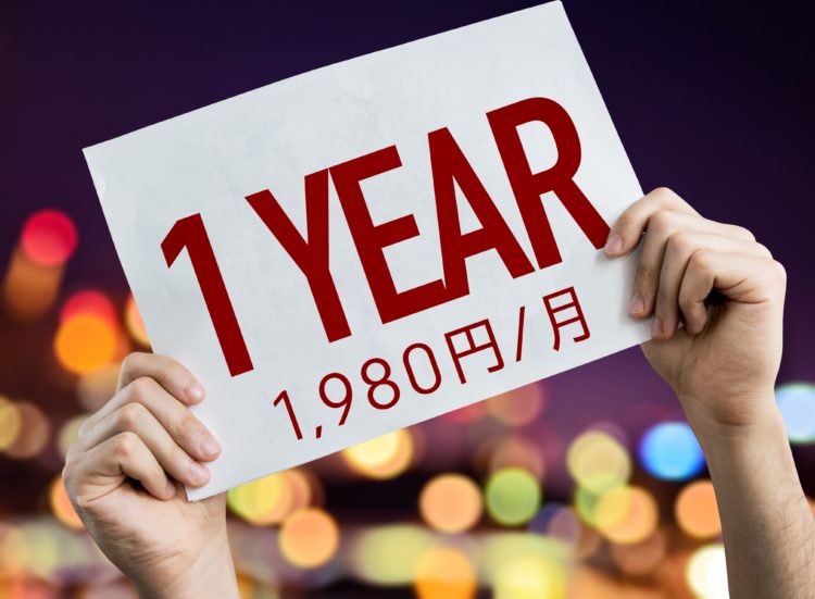 一年間1,980円